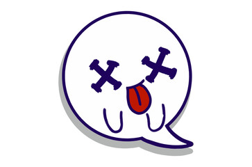 Dead expression Emoji Bubble Chat Mascot Characters