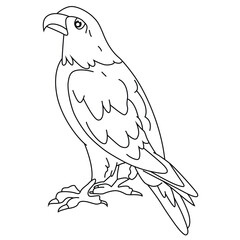 Cute cartoon hand drawn vector blade eagle outline.
