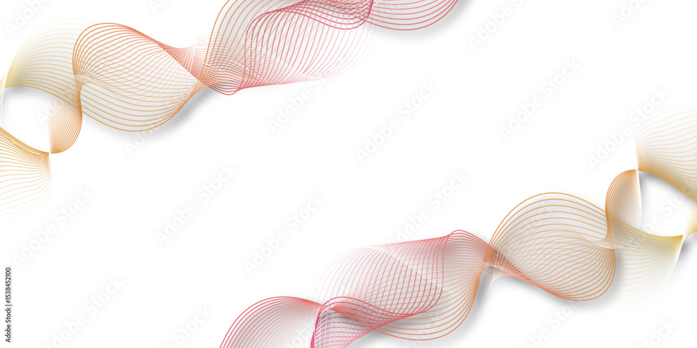 Poster abstract white background with colorful line. modern template abstract design flowing particles digi