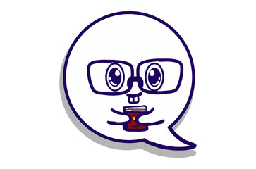Cute expression Emoji Smart Bubble Chat Mascot Characters