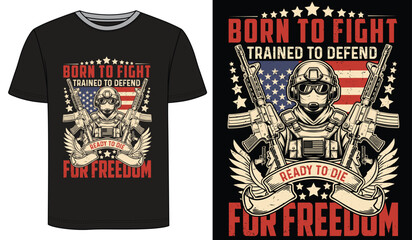 Freedom Fighter T Shirt Design Vector, USA Flag T Shirt. 