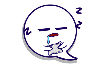 Sleeping expression Emoji Bubble Chat Mascot Characters