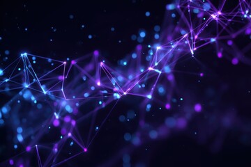 A vibrant blue and purple digital backdrop showcasing abstract connections for tech presentations and social media promotions
