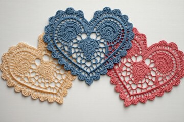 Charming heart-shaped doily designs for creative crafting, scrapbook embellishments, and unique decorative projects