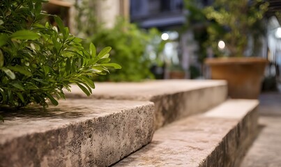 stone steps in the park, Generative AI