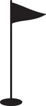 Golf flag icon, Flag silhouette simple flat vector illustration