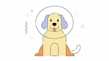 Cute Dog Wearing a Cone