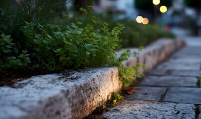 stone steps in the park, Generative AI