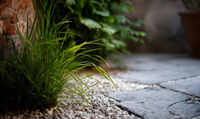 stone steps in the park, Generative AI