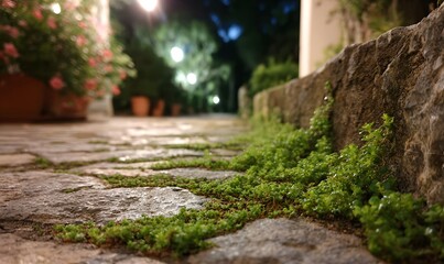 stone steps in the park, Generative AI