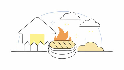 Grilled Steak at Home Backyard BBQ