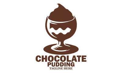 Chocolate pudding day vector illustration. Chocolate pudding dessert cup icon vector design and logo art with white background