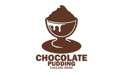 Chocolate pudding day vector illustration. Chocolate pudding dessert cup icon vector design and logo art with white background