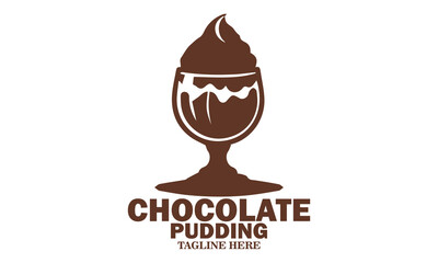 Chocolate pudding day vector illustration. Chocolate pudding dessert cup icon vector design and logo art with white background