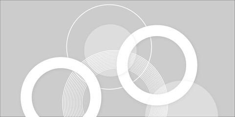 modern white and gray circle gradient trendy background. Grey abstract background geometry circle, diagonal line and layer element Vector for business, template, app presentation.	
