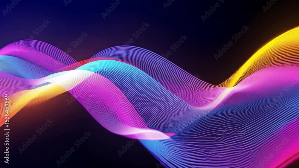 Poster colorful abstract waves in motion for background design with vibrant gradients and fluid shapes crea