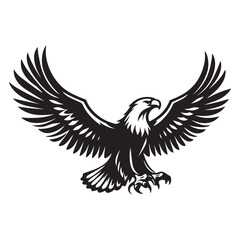 Obraz premium Vintage Bald Eagle Perch Vector – Patriotic Bird Silhouette Design