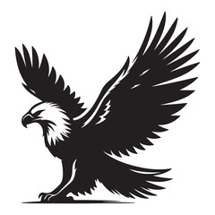 Fototapeta premium Vintage Bald Eagle Perch Vector – Patriotic Bird Silhouette Design