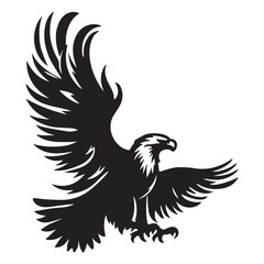 Obraz premium Vintage Bald Eagle Perch Vector – Patriotic Bird Silhouette Design