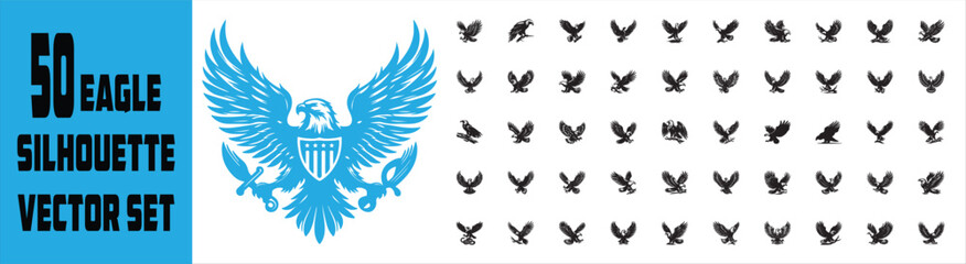 American Eagle Emblem Vector Icons &ndash; Patriotic USA Symbol Collection