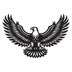 Fototapeta premium Vintage Bald Eagle Perch Vector – Patriotic Bird Silhouette Design