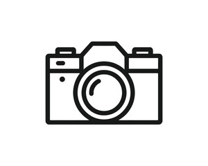 Simple logo concept with camera icon outline