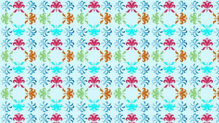 Colorful floral pattern seamless repeat background