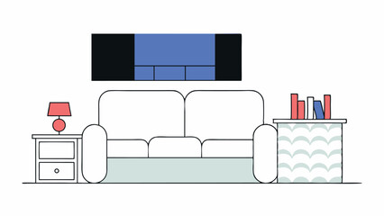 Modern Living Room Interior Design Illustration