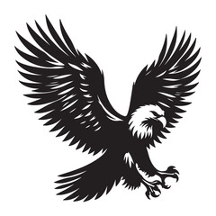 Obraz premium Vintage Bald Eagle Perch Vector – Patriotic Bird Silhouette Design