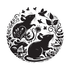 black and white cats