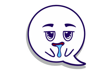 Drooling expression Emoji Bubble Chat Mascot Characters