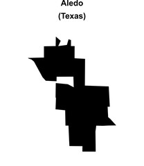 Obraz premium Aledo (Texas) blank outline map