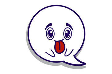 Tongue Sticking Out Mocking Expression Emoji Bubble Chat Mascot Characters