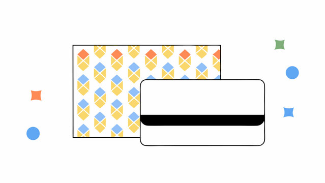 Credit Card with Geometric Pattern Background