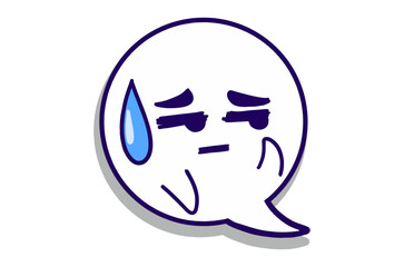 Disappointed Expression Cartoon Bubble Stickers