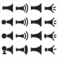 Speaker and Volume Icons Audio Signal Set