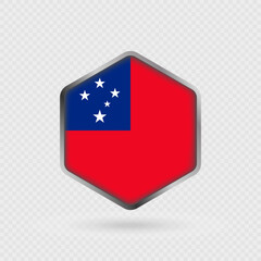 Samoa Flag Icon in Hexagon Shape.