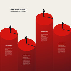 Business Inequality Infographic Template with Minimal Illustration. Editable eps10 vector.