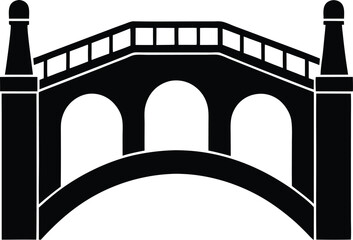 Minimal Arch Bridge Design in Silhouette Style