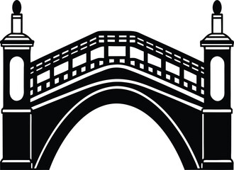 Urban Arch Bridge Silhouette with Minimal Style