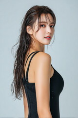 Fototapeta premium 水泳,美女, 女性, 水着, 美しい, 顔, モデル, 日本, 韓国, アジア