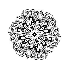 Flower Mandala, decorative elements, Oriental pattern, vector illustration. Islam, Arabic, Indian, turkish, pakistan, chinese, ottoman motifs,