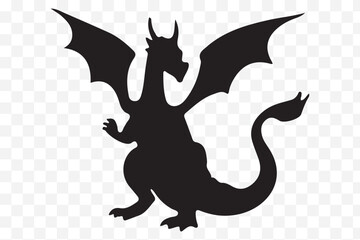the dragon icon black silhouette vector eps 10
