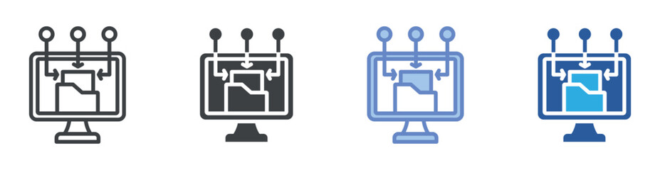 Data Input icon set multiple style collection