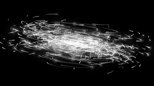 Abstract shiny white explode motion background with dots animation