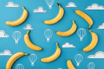 Bananas and Hot Air Balloons: A Flat Lay Composition