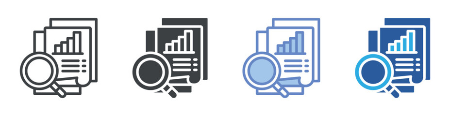 Data Review icon set multiple style collection