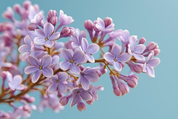 A close-up of delicate lilac flowers showcasing their vibrant purple hues and intricate petal structures.