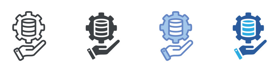 Data Control icon set multiple style collection