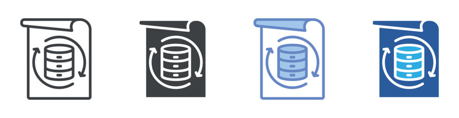 Data Retrieval icon set multiple style collection